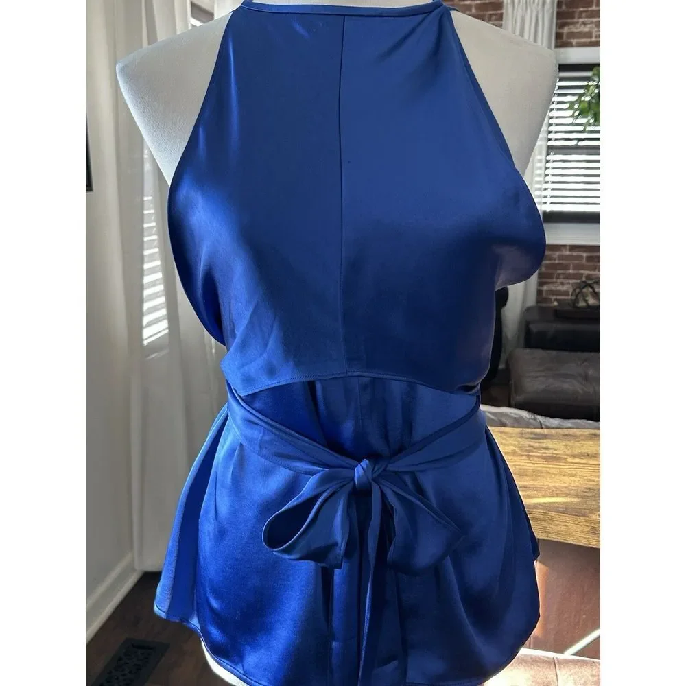 Ted Baker London NWT Women's MIKELLE Self Tie Halter Cam Dark Blue Size 2 $198 - Picture 5 of 11